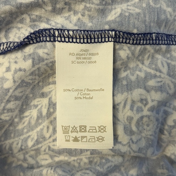 +FREE🎁 Boden Elspeth Jersey Dress Lapis Blue & White Mexican Paisley - size 12 - Picture 13 of 16